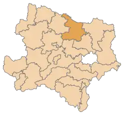 Lage des Bezirkes Hollabrunn in Niederösterreich