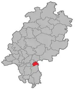 Lage des Amtsgerichtsbezirks Seligenstadt in Hessen