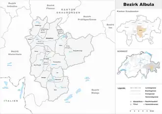 Karte von Bezirk Albula