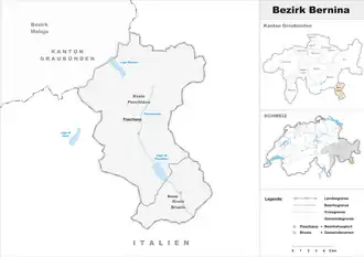 Karte von Bezirk Bernina