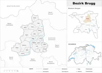 Karte von Bezirk Brugg