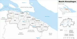 Karte von Bezirk Kreuzlingen