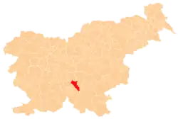 Karte von Slowenien, Position von Občina Dobrepolje hervorgehoben
