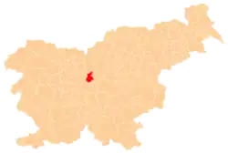 Karte von Slowenien, Position von Domžale hervorgehoben
