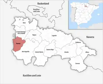 Die Lage der Comarca Ezcaray in der autonomen&nbsp;Gemeinschaft&nbsp;La&nbsp;Rioja