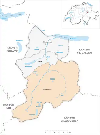 Karte von Glarus Süd