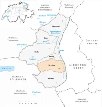 Karte von Sevelen