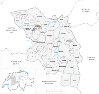 Karte von Walliswil bei Niederbipp