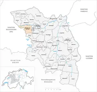 Karte von Wangen an der Aare