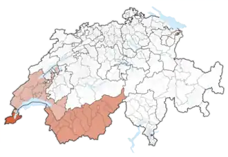 Karte Genferseeregion Région lémanique