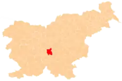 Karte von Slowenien, Position von Grosuplje hervorgehoben