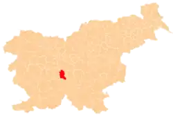 Karte von Slowenien, Position von Občina Ig hervorgehoben