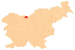 Karte von Slowenien, Position von Občina Jezersko hervorgehoben