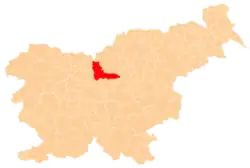 Karte von Slowenien, Position von Kamnik hervorgehoben
