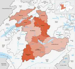 Verwaltungskreise des Kantons Bern bis 31.&nbsp;Dezember 2018