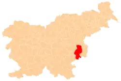 Karte von Slowenien, Position von Krško hervorgehoben