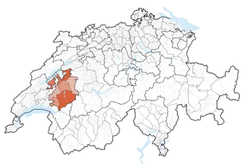 Lage des Kantons in der Schweiz