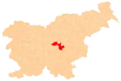 Karte von Slowenien, Position von Litija hervorgehoben