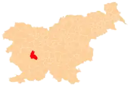 Karte von Slowenien, Position von Logatec hervorgehoben