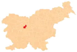Karte von Slowenien, Position von Medvode hervorgehoben