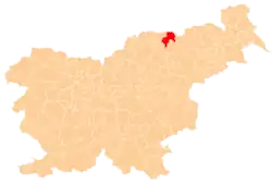 Karte von Slowenien, Position von Podvelka hervorgehoben