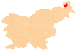 Karte von Slowenien, Position von Puconci hervorgehoben