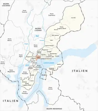 Karte von Lugano Centro
