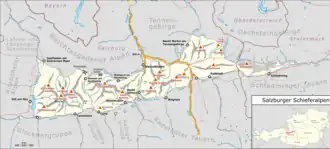 Übersichtskarte der Salzburger Schieferalpen