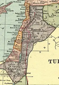 ca. 1900, vor Be­gra­di­gung der osmanisch-ägyptischen Grenze