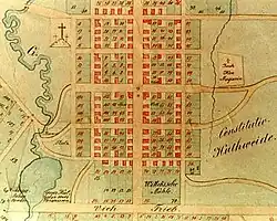 Ausschnitt aus der Ortskarte von Ebendorf (Știuca), 1797