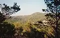 Bewaldete Höhenzüge im Bergmassiv