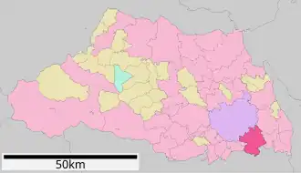 Lage Kawaguchis in der Präfektur
