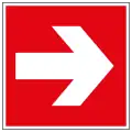 Richtungsanzeige (zusätzlich zu den obenstehenden Zeichen zu verwenden)