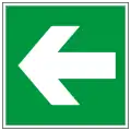 Richtungsanzeige (zusätzlich zu den folgenden Rettungszeichen verwenden)