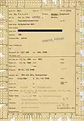Kerblochkartei vom 11. Juni 1981, auf der "lebenslänglich" vermerkt ist