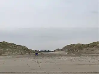 Die 'Kerbe', Ansicht vom Strand