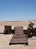 Reste eines Kettenfahrzeuges
