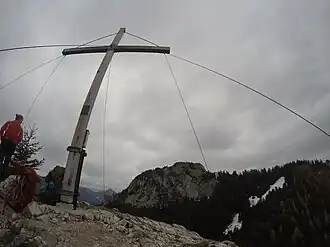 Kindlwand, Gipfelkreuz, mit Blick zur Wasserwand