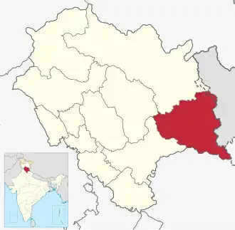 Positionskarte des Distrikts Kinnaur
