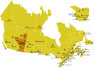 Karte der Kirchenprovinz Edmonton