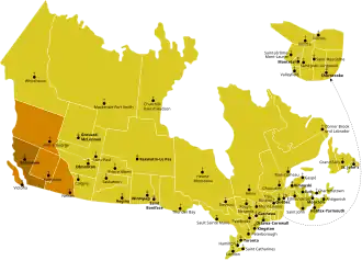 Karte der Kirchenprovinz Vancouver