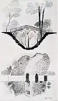 Entwurf zur Teufelsbrücke Wasserseite (Persius, um 1838)