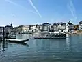 Klingentalfähre «Vogel&nbsp;Gryff», vom Kleinbasel aus gesehen.
