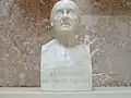 Klopstock-Büste in der Walhalla, unterschrieben „der heilige Sänger“