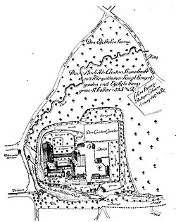 Plan des Klosters Sterkrade aus dem Jahr 1727