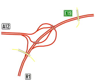 Übersichtskarte Autobahndreieck Antwerpen-Nord