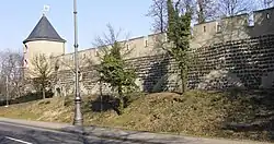 Kölner Stadtmauer am Sachsenring, nördlicher Wehrturm und Mauer