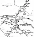 Lage der Bahnhöfe in Königsberg 1942