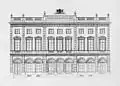 Zeichnung von 1854 des alten Königlichen Postamts in 192 Nieuwezijds Voorburgwal, abgerissen 1897