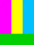 Den einfachsten, stärksten und wichtigsten Farbe-an-sich-Kontrast bilden die drei Primärfarben (Magenta-)Rot, Gelb und (Cyan-)Blau, meist ergänzt durch Grün.